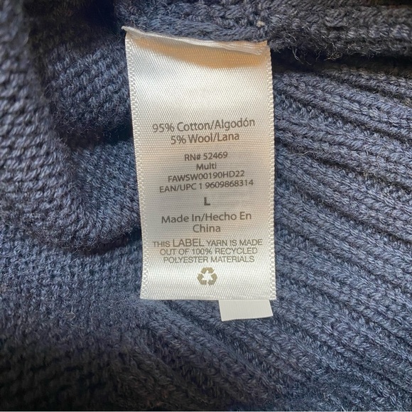 Free Assembly Fair Isle Sweater Womens Large Navy Blue Midweight - Picture 14 of 14